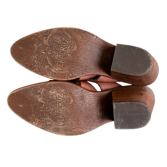 Sundance Veracruz Rinjani Leather Mules Heeled Clogs Brown EU 38 US 7.5-8 Boho - Picture 10 of 11